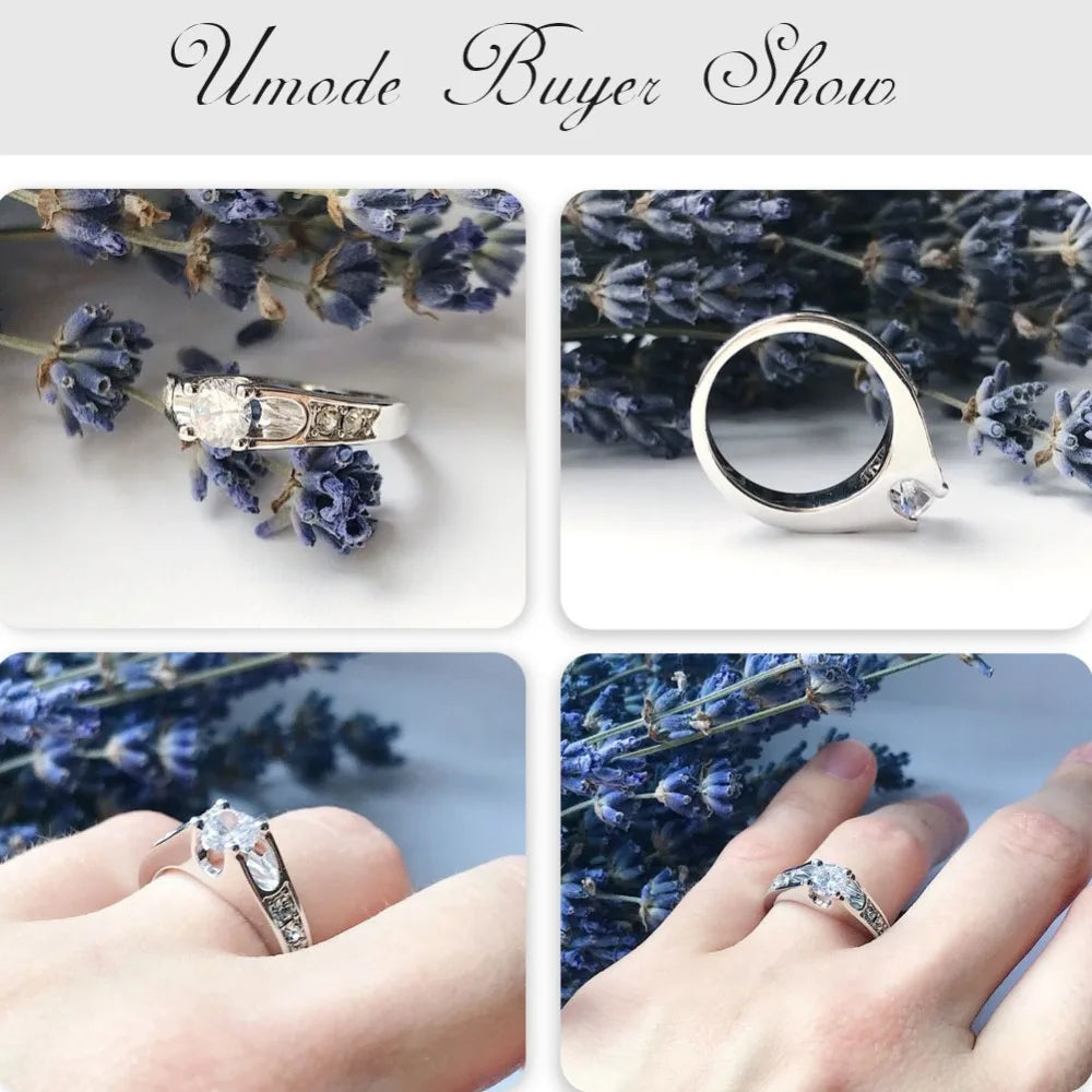 UMODE Rose Gold Color Mounting anel feminino aneis bijoux 0.5 ct Zirconia Engagement Jewelry Rings JR0064A UMODE Rose Gold Color Mounting anel feminino aneis bijoux 0.5 ct Zirconia Engagement Jewelry Rings JR0064A
